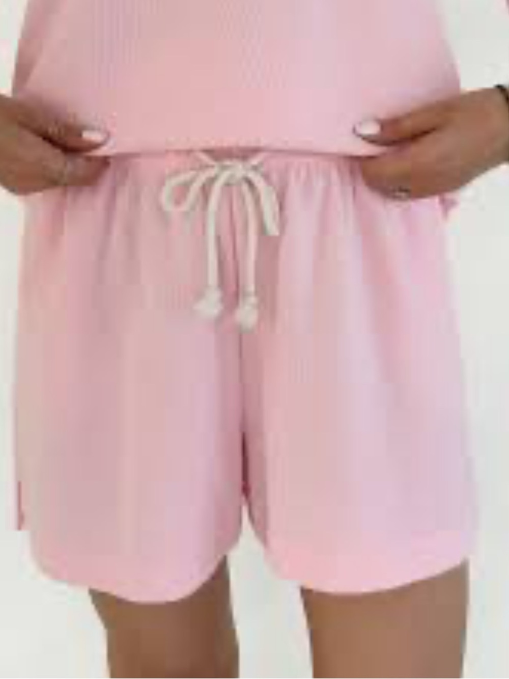 Sunkissed Rope Drawstring Shorts in Hibiscus Pink Neutral Ground Size Medium